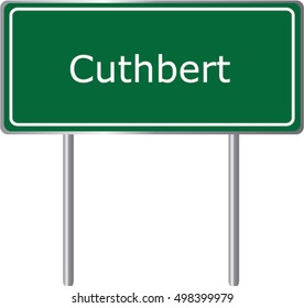 Cuthbert , Georgia , road sign green vector illustration, road table, USA city
