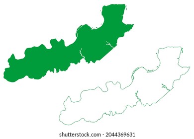 Cutias municipality (Amapa state, Municipalities of Brazil, Federative Republic of Brazil) map vector illustration, scribble sketch Cutias do Araguari map