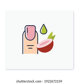 Cuticle hydrator color icon. Organic coconut cuticle hydrator makeup production, spa procedures. Facial beauty treatment. Natural skincare concept. Isolated vector illustration