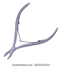 Cuticle Nipper. Desenho isolado no fundo branco. ilustração digital colorida desenhada à mão. Vetor EPS10 e IPG