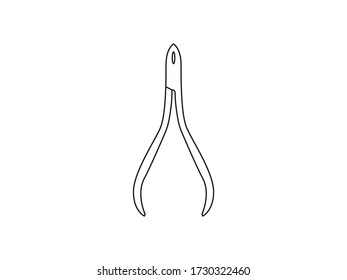 Icono de Cutícula Nipper. Ilustración vectorial, diseño plano.