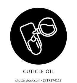 Botón Del Icono Del Aceite De La Cutícula, Mini Ilustración Relacionada Con El Cuidado Personal. Uso Para El Concepto Moderno, Ui, Web Ux Y Desarrollo De App.