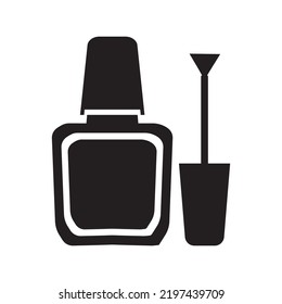 Cutics nail enamel polish bottle icon | Black Vector illustration |