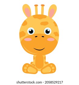 Cutie baby giraffe vector illustration. Cartoon character.