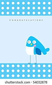 cutie bird doodle arrival greeting