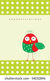 cutie bird doodle arrival greeting