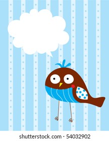 cutie bird greeting card