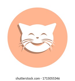 Cutie cat badge icon. Simple glyph, flat vector of cat smile icons for ui and ux, website or mobile application