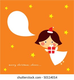 cutie christmas angel card