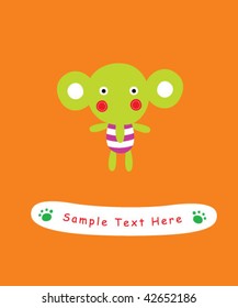 cutie elephant greeting card