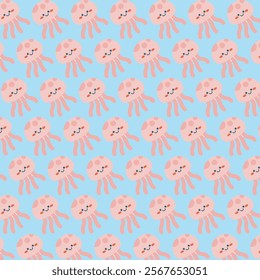 cutie jellyfish pattern background vector