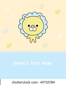 cutie lion autumn greeting