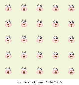 cutie milk cows with green background. tile background. vector. illustration. basic Red Green Blue. graphic design.    