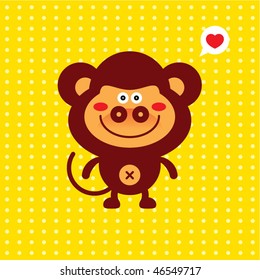 cutie monkey love greeting