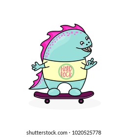 The Cutie Monster with a 
skateboard
