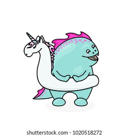 The Cutie Monster with Unicon Swim Ring
