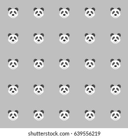 cutie panda with gray tile background. vector. illustration.