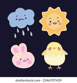 Cutie Patch Simple Vector Illustration