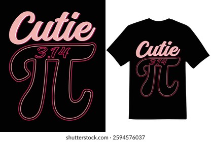 Cutie pi graphic design. Pi t-shirt design.