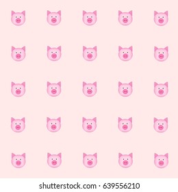 cutie pig with pink tile background. vector. illustration.basic Red Green Blue.