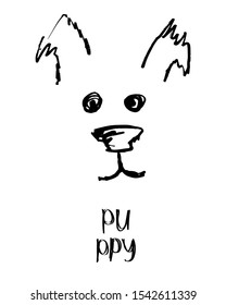 
Cutie puppy quick sketch drawn by felt-tip pen.