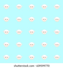 cutie sheep with blue tile background. vector. illustration. graphic design.basic Red Green Blue. 