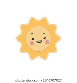 Cutie Sun Patch Vector Illustration