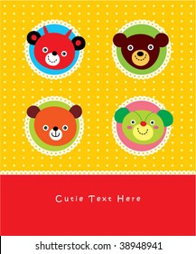cutie teddy bear card