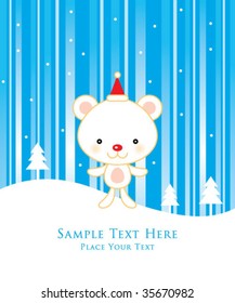 cutie teddy bear in winter blue