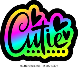 cutie valentines day colorful bright rainbow graphic design