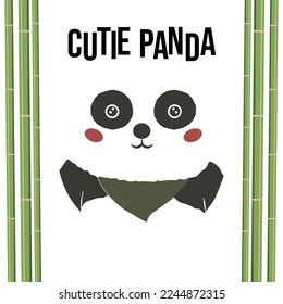 Cutie Vektorpanda mit Bambus