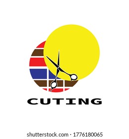 cuting logo icon on white