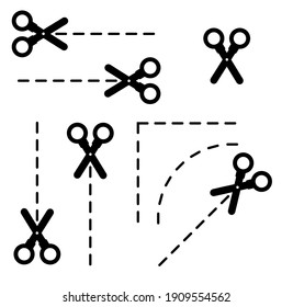 cuting scissors icon on white background