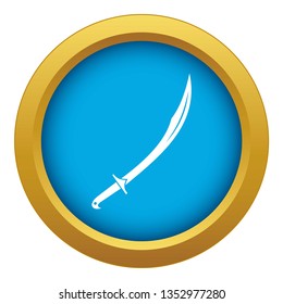 Cutlass icon blue vector isolated on white background for any design