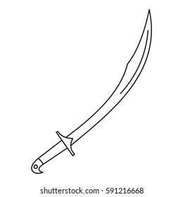 Cutlass icon. Outline illustration of cutlass vector icon for web