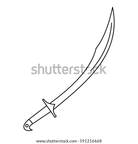 Cutlass icon. Outline illustration of cutlass vector icon for web