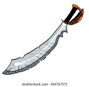 Cutlass pirate sword vector illustration for tattoo or t-shirt design
