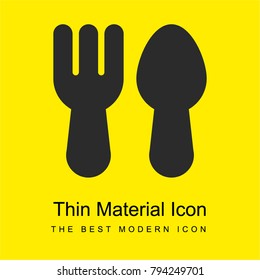 Cutlery bright yellow material minimal icon or logo design
