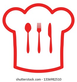Cutlery and chef hat