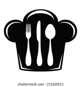 Cutlery and chef hat 