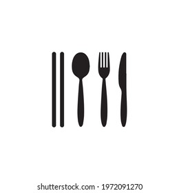 cutlery chopsticks and sliced ​​knives icon Vector illustration on white background. Use for web and mobile application.