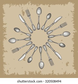 Cutlery in a circle