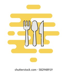 Cutlery color thin line icon. Mbe minimalism style