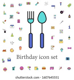 cutlery colored icon. birthday icons universal set for web and mobile
