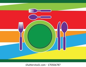 cutlery colorful background