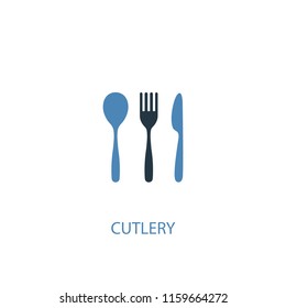 cutlery concept 2 colored icon. Simple blue element illustration. cutlery concept symbol design from Food set. Can be used for web and mobile UI/UX