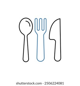 cutlery concept line icon. Simple element illustration. cutlery concept outline symbol design.