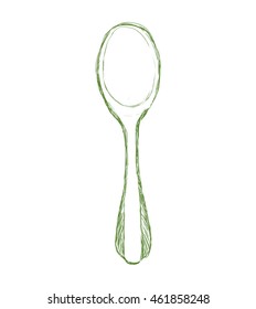 Cutlery concept represented by spoon icon. Isolated and sketch illustration