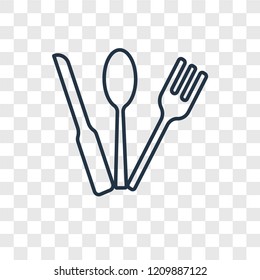 Cutlery concept vector linear icon isolated on transparent background, Cutlery concept transparency concept in outline style