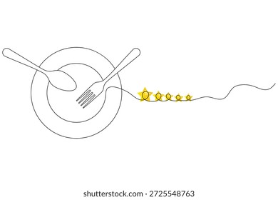 talheres vetor de linha contínua transparente de folheado